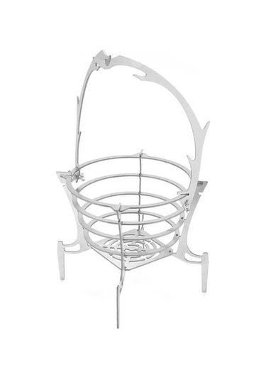 Pazly Kamp Ateşi İçin Katlanabilir Paslanmaz Çelik Şömine - Taşınabilir, 23,5x17,5x5,5 Cm, Gümüş Renk, Seyahat, Kamp, Bahçe Kullanımı