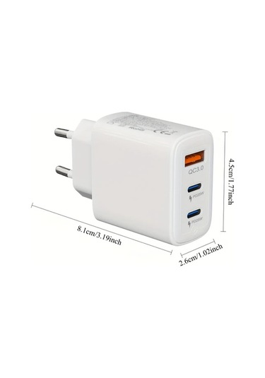 Xuweiwei Avrupa Süper Hızlı 50w 3 Portlu Şarj Cihazı 1 Fiş 1 Metre Kablo Dizüstü İphone Uyumlu Dell Xps Alt N