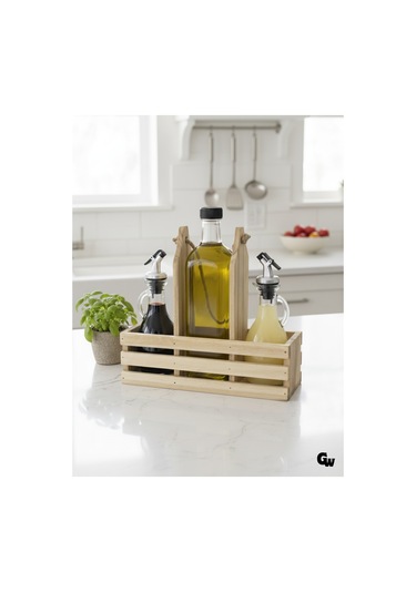 Ahşap Doğal 3lü 2+1 Set Yağdanlık Ve Sosluk Takımı Set Ihlamur - Kavak 1 Set Ahşap