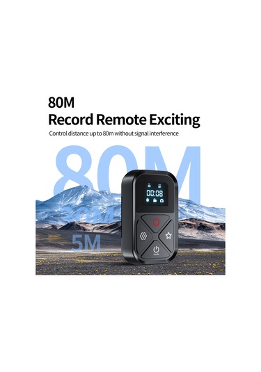 Jeemson Telesın Spor Kamera Bluetooth Kumandasý - 80m Uzaklýkta Fotoðraf/video, 10 Saat Kullanim Süresi, Þarjli Pil, Gopro 10/9/8/max Uyumlu Siyah