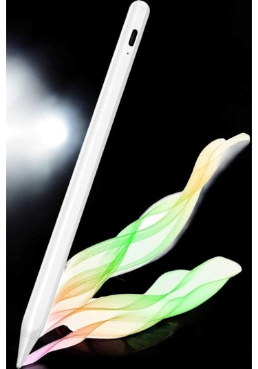 Dokunmatik Kalem Beyaz Şarjlı Yedek Uçlu Android Ve İos Uyumlu