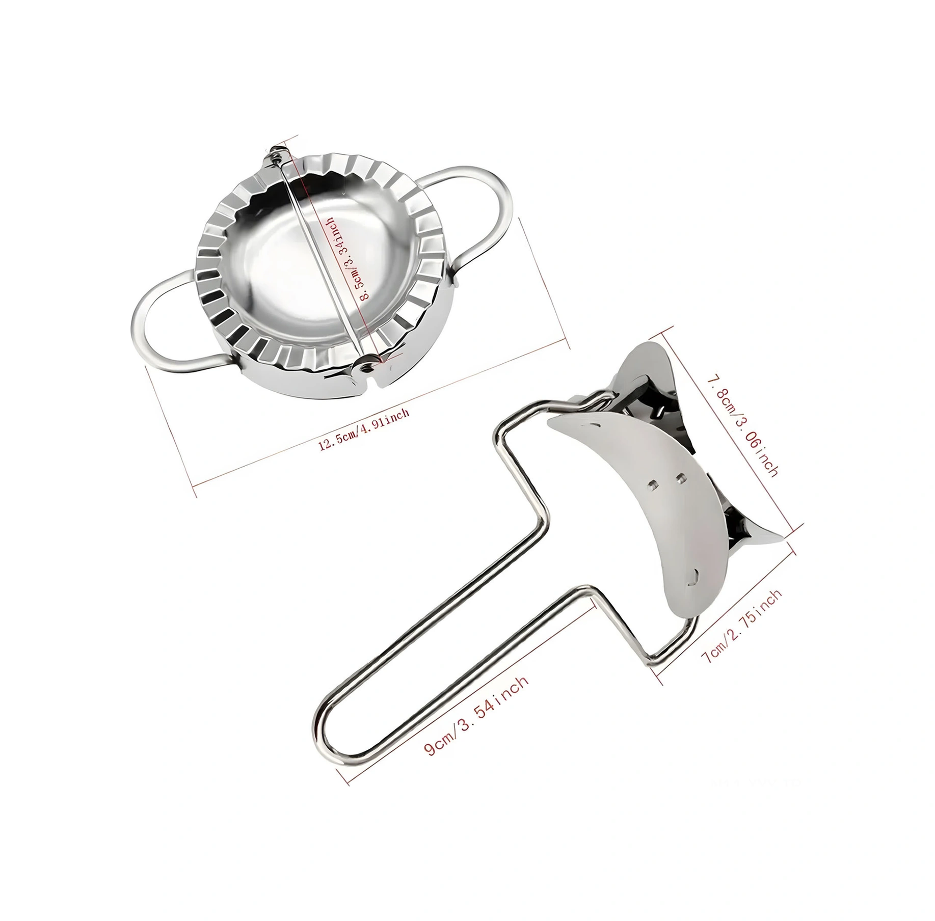 Yaleker 304 Gıda Grubu Paslanmaz Çelik Manti Kalıbı - Yemek Güvenliği Standartları Uygun Gümüş