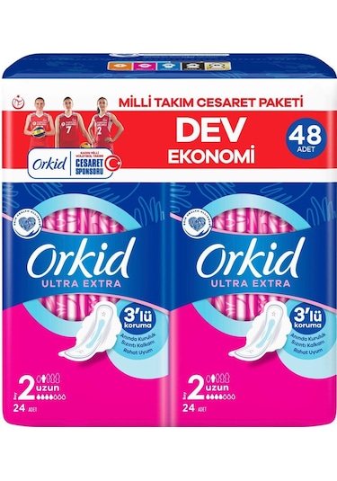 Ultra Extra Uzun Ped Cesaret Paketi 48x3 144 Adet