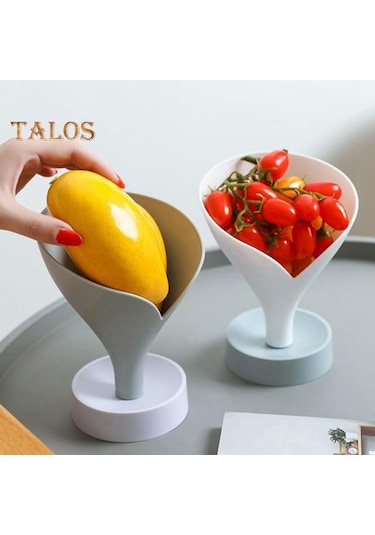 Beyaz Talos Plastik Huni Chopstick Drenaj Raf Meyve Sebze Süzgeç Raf Mutfak Dekor