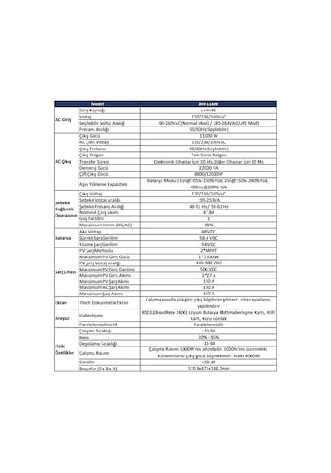 Orbus 11 Kw 48 V Mppt Tam Sinüs Akıllı İnverter