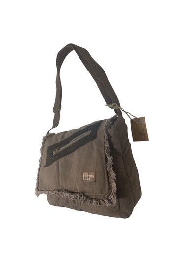 Vintage Salaş Orta Boy Unisex Günlük Çapraz Postacı Tablet Çantası M 32 Cm X 27 Cm Koyu Kahverengi