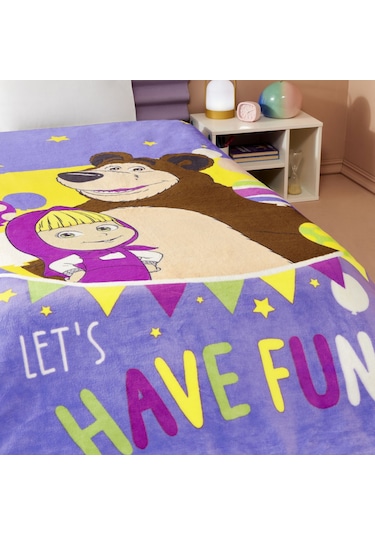 Lisanslı Masha And The Bear Fun Tek Kişilik Battaniye 000000001500218700 Çok Renkli