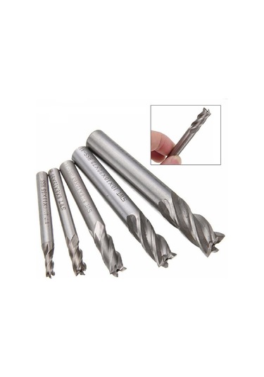 HSS Düz Shank 4 Flüt End Mill Kesici CNC Uç 10 lu Set 1.5mm-10mm