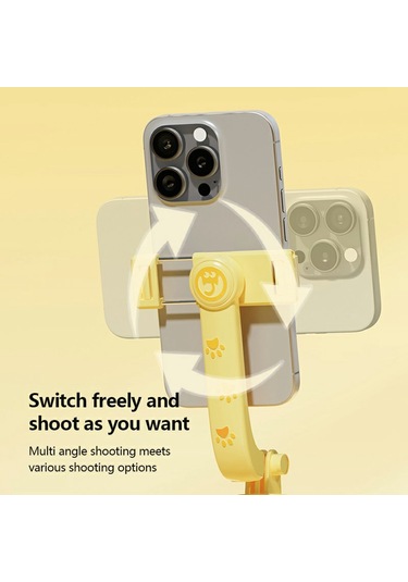 Kt02 A10 Karikatür Tripod Selfie Çubuğu Uzatılabilir Telefon Tripod Çift Işıklı Çekim Kiti Standı