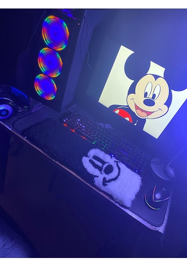 Kirbi Mickey Mouse Klavye Halısı Çok Renkli