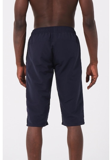 Lacivert Büyük Beden Diz Altı Uzun Model Su İtici Özellikli Erkek Plaj Deniz Kapri Şort 001