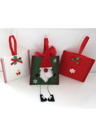 Yılbaşı Şeker Keseleri Noel Babalı 3'lü Set