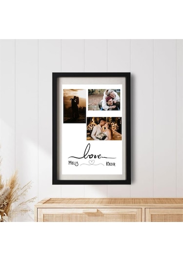 Sevgililere Özel 3 Kolaj Fotoğraflı Yapışkanlı Sök Tak Çerçeve 20x30cm
