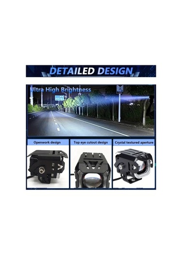Xuweiwei 2 Adet Motosiklet Led Spot Sis Farları Yüksek Düşük Sürüş Lambası Evrensel Atv Suv Utv