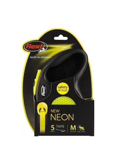 031704-Flexi New Neon M 5 Mt Şerit Köpek Gezdirme Tasması