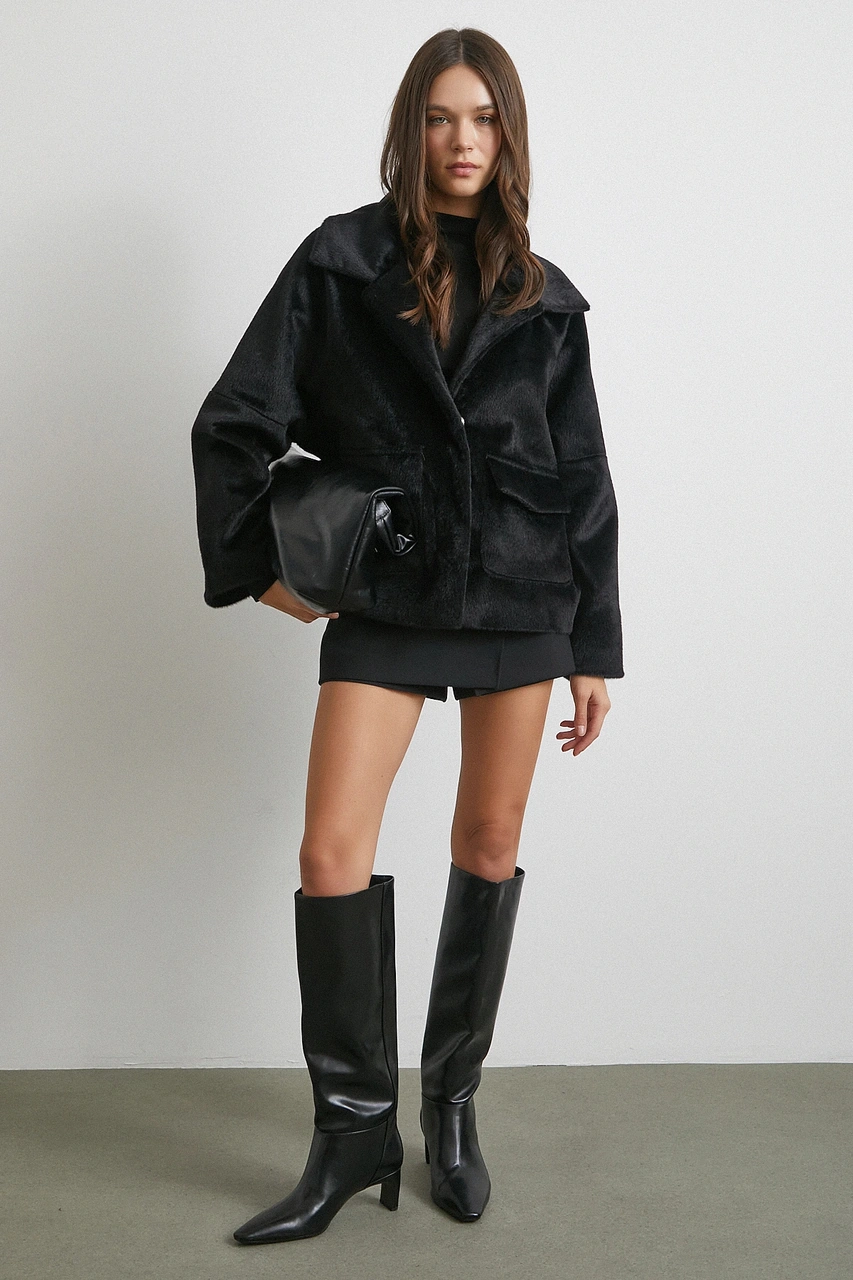 Reglan Tay Flok Mont Siyah Siyah