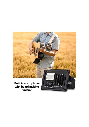 Skycity Gitar Pickup Eq B-12 Akustik Klasik Iç Mikrofonlu Tel Ayarlı Lcd Ekranlı 9v Pil İle Çalma Ses Alıcı