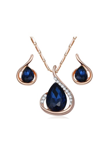 Swarovski Taşlı, Altın Kaplama Gümüş Takı Seti, Yeni Yil,Yilbasi Gümüş