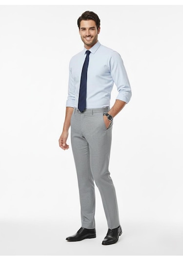 Presto Erkek Slimfit Armürlü Pantolon Gri 3194-050 Gri