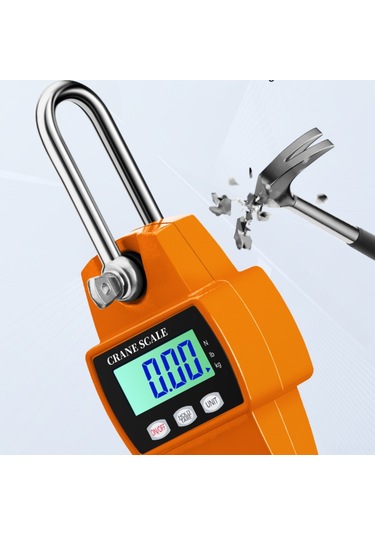 Yifomall Endüstriyel Elektronik Kanca Terazi 500kg - Tahta, Balıkçılık, Av İçin Hassas Ölçüm, 3 Birim Seçeneği, Lcd Işık, Mncs-m Turuncu Pil Yok