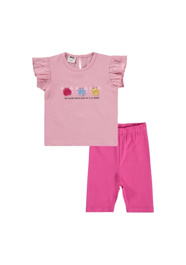 Civil Baby Renkli Nakışlar 6-18 Ay Takım - Pembe