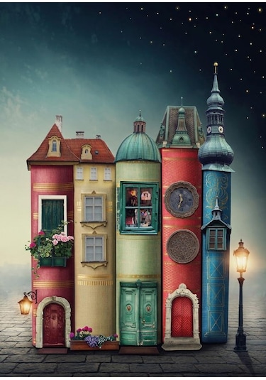 Nova Puzzle - 1500 Parça Fantastik Kitap Şehir Mini Puzzle