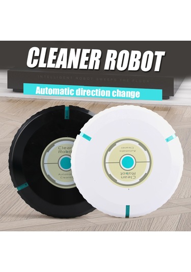 Moveevo Ev Otomatik Temizleyici Robotu - Akıllı Zemin Süpürge, Microfiber Mendil İle Dirt Ve Kedi Tüyü Alıcı, Beyaz Beyaz