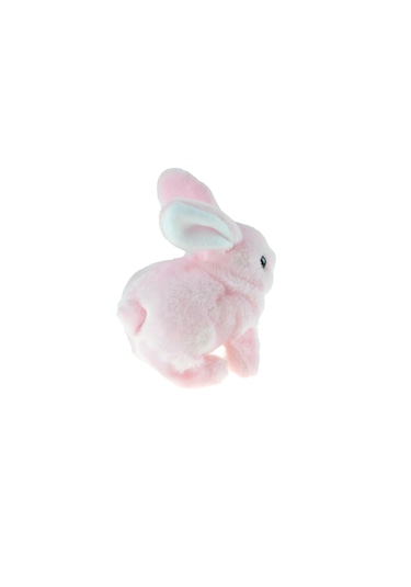 Sevimli Pelüş Tavşan Oyuncak Tavşan Pink Sesli Hareket Pilli 17cm