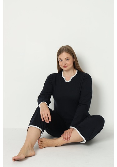 Fames Pijama Yazlik Büyük Beden Pijama Takim Lacivert