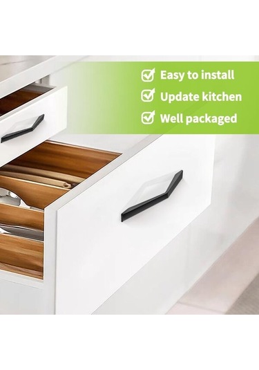 10 Adet Mutfak Dolabı Kulpu Mutfak Kapı Kulpu Siyah Alüminyum Alaşımlı Mobilya Kulpu Vidalarla Mutfak Mobilya Dekorasyonu İçin