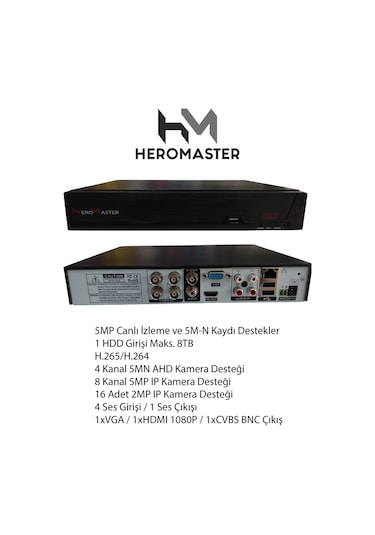 4 Kanal Xmeye H265 Ahd Kayıt Cihazı 5Mp