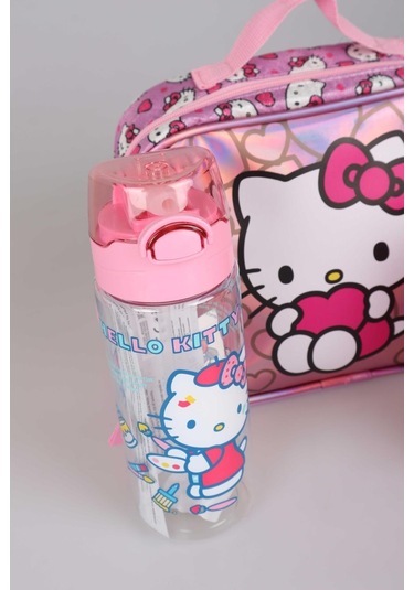 Yeni Sezon Lisanslı Hello Kıtty'nın Pırıltılı Dünyası Özel Koleksiyon Beslenme Çantası 500 ML Matara ve Beslenme Kabı Yemek Seti