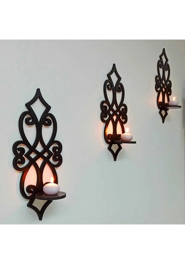 Ahşap 8mm Mdflam Duvar Mumluğu