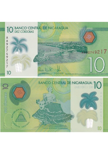 Nikaragua, 10 Cordoba 2022 Çil Polimer