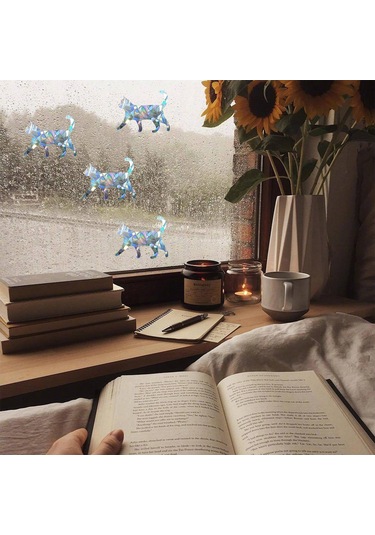 Suntek 4x Pencere Çıkartmaları Prizma Statik Sarılmak Kuşlar