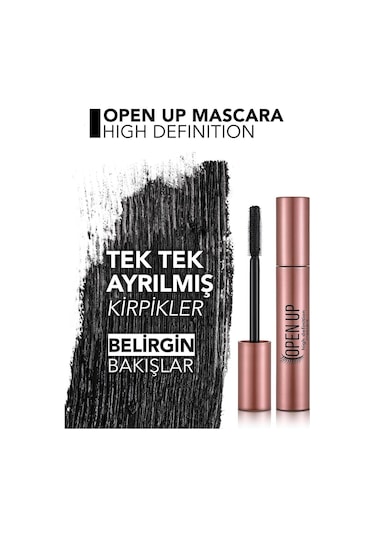 Flormar Open Up HD Yelpaze Etkili Ayırıcı Maskara 001 (Siyah)