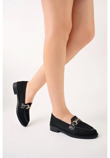 Tb-021 Terzi Bey Siyah Triko Siyah Taban G Toka Günlük Kadın Ayakkabı Kömür2