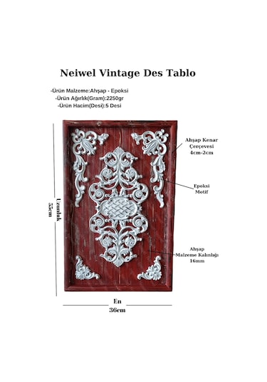 Neiwel Vintage Des Eskitme Beyaz Tablo