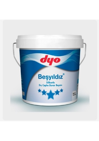 Dyo 15lt Beşyıldız Silikonlu Dış Cephe Boyası Beyaz 15