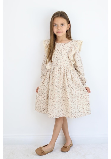 Miababy Rosetan Keten Elbise 1-8 Yaş SOMON
