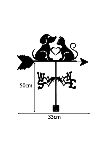 Homyl Rüzgar Gülü Yönü Göstergesi Metal Süs, Bahçe Dekoru