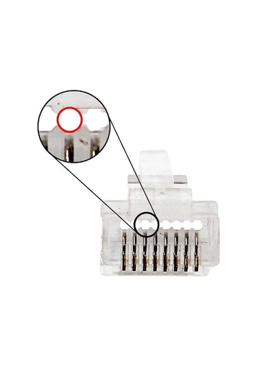 Ez Rj45 Cat5/Cat6 Yeni Nesil Delikli Konnektör - 100 Adet