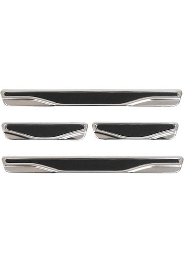 Universal Araç Kapı Eşiği Karbon Krom  4 Parça
