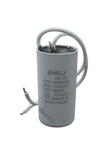 Zheli 6 Μf 30x50 Mm Plastik Kablolu 450-500 Acv Daimi Devre Kondansatörü