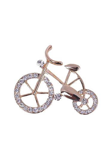 Homyl Rhinestone Broş Alaşım Dekor Bisiklet Pin Şapka Altın