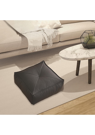 Homyl Yer Yastık Kare Futon Zemin Oturma Minderi Ofis Siyah Siyah