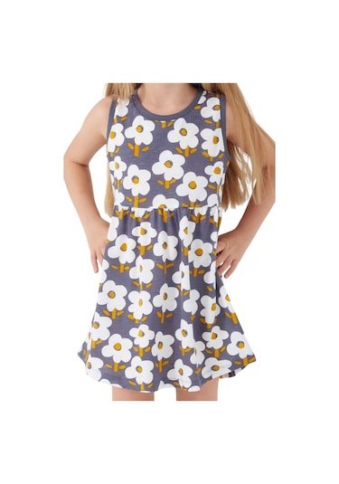 Rolypoly Florals Kız Çocuk Elbise Antrasit