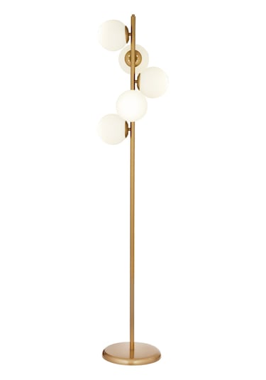 Uzel 5 Başlıklı Eskitme Modern Tasarım Metal Lambader