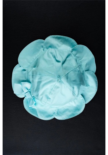 Kız Bebek Açık Mavi Kurdele Detaylı Şapka Açık Mavi