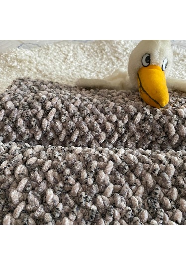 Bebek Battaniyesi Kahve Bej Kadife Kırçıllı 100 X 92Cm Kahverengi